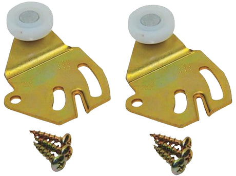 Johnson Hardware 2216PPK2 Wheel Offset Hanger Set, Nylon/Steel, Includes: (2) 1/16 in Single Wheel Sliding Door Hangers