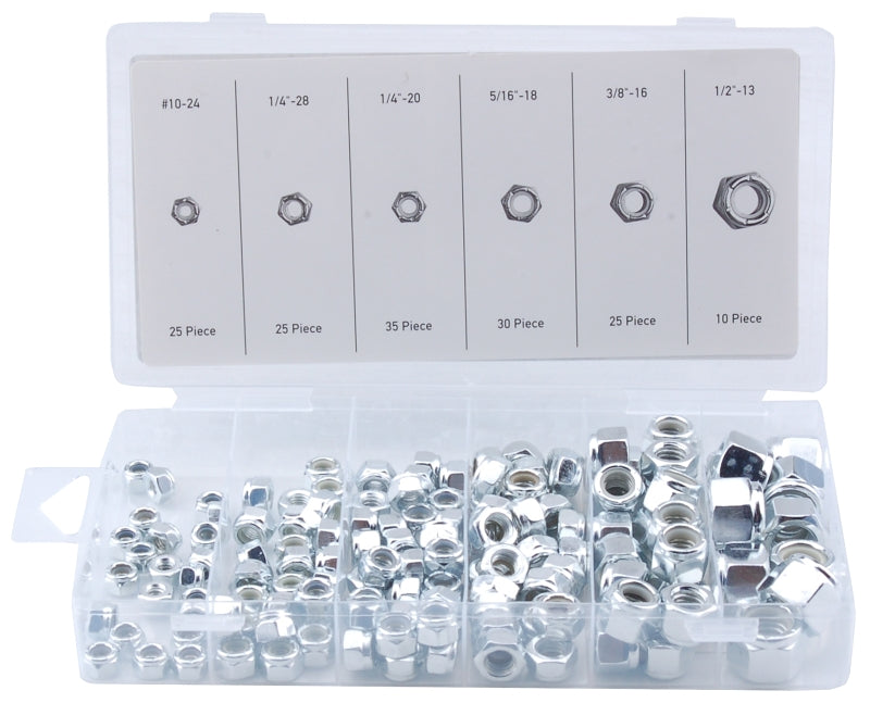 ProSource 61005 Lock Nut Assortment, Nylon/Steel, Zinc, 150-Piece
