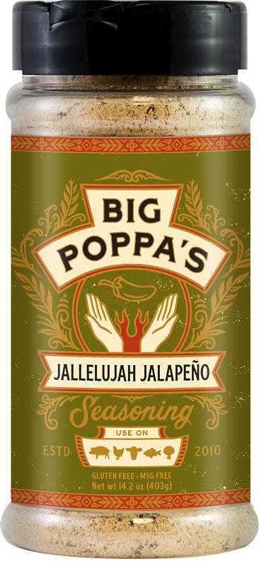 Big Poppa's OW86155-C BBQ Seasoning, Jallelujah Jalapeno, 14.2 oz Shaker