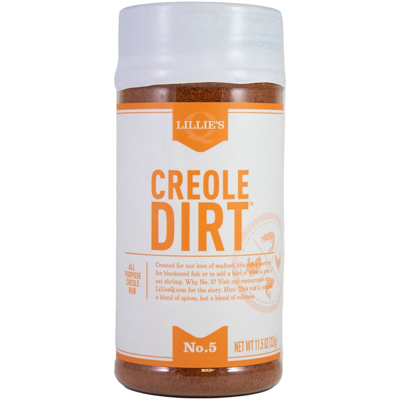 Lillie's Q LQ00107-C Creole Dirt Rub, Cane Sugar, Chili Pepper, 11.5 oz Jar