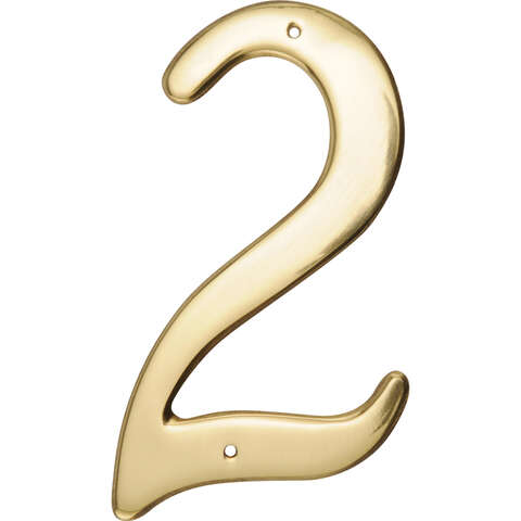 HILLMAN 4 in. Gold Brass Nail-On Number 2 1 pc, Pack of 3