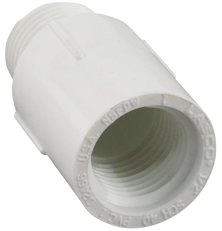 IPEX 435591 Riser Extender, 1/2 x 1/2 in, MPT x FPT, PVC, White, SCH 40 Schedule, 600 psi Pressure