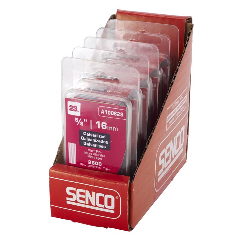Senco 5/8 in. L X 23 Ga. Straight Strip Galvanized Micro Pins 2,600 pk