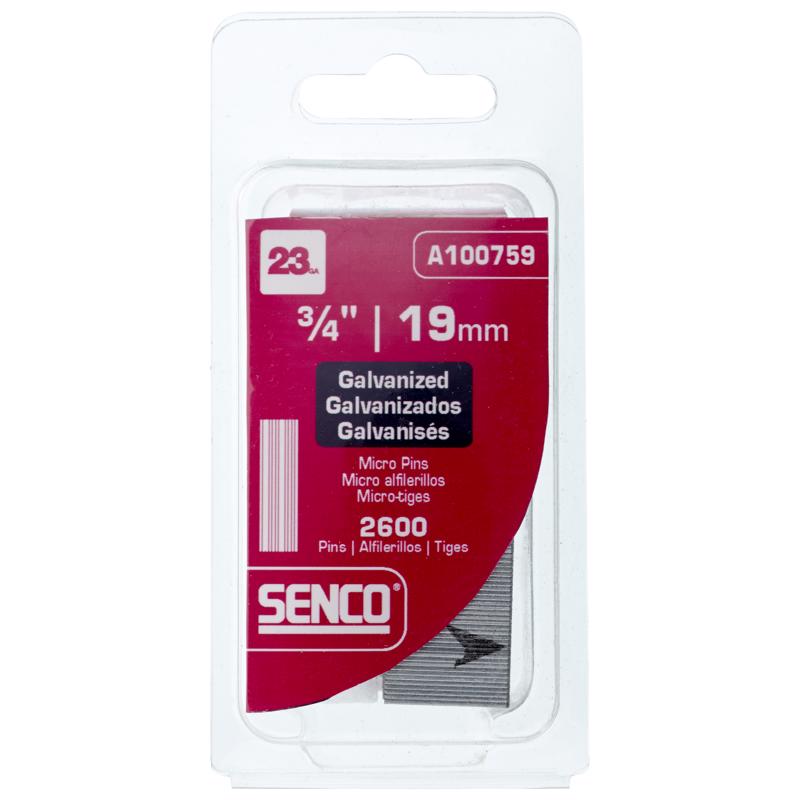 Senco 3/4 in. L X 23 Ga. Straight Strip Galvanized Micro Pins 2,600 pk
