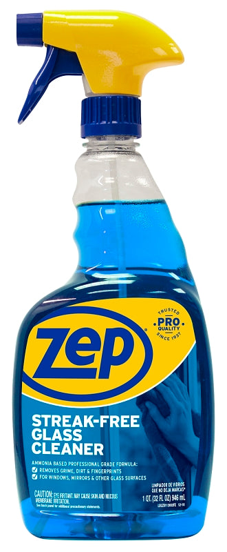 Zep ZU112032 Glass Cleaner, 32 oz, Dark Blue, Liquid, Pleasant