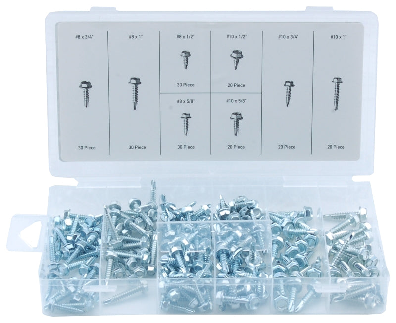 ProSource 61450 Screw Assortment, Carbon Steel, Zinc, 200-Piece