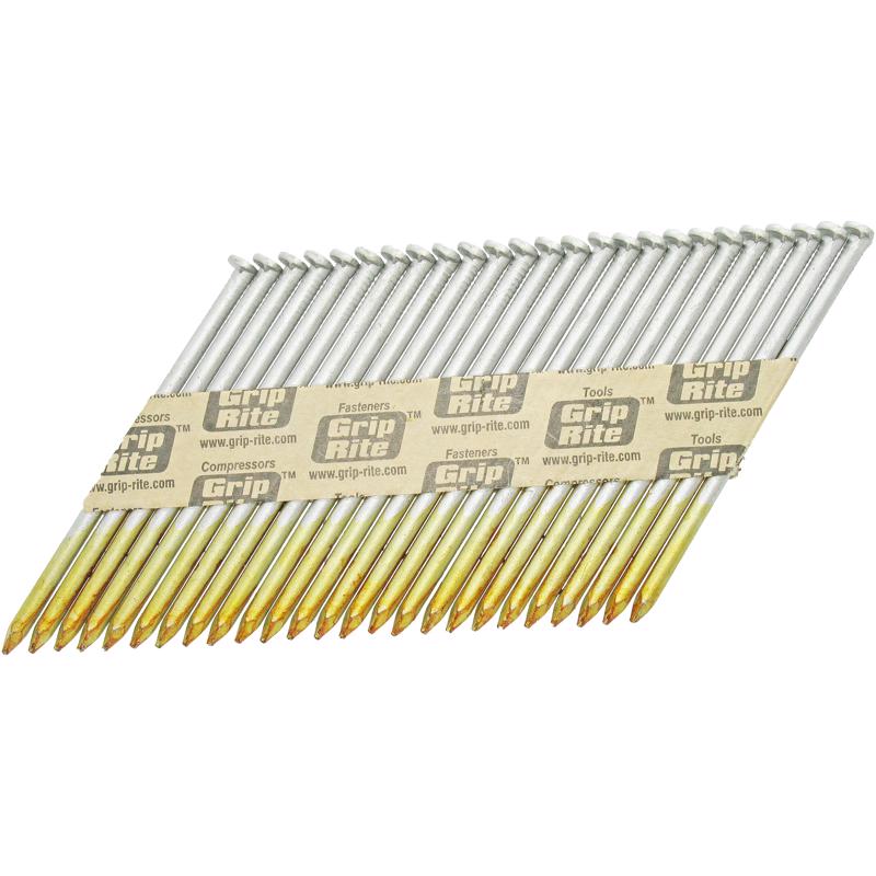 Grip-Rite 3-1/4 in. L Angled Strip Hot-Dip Galvanized Framing Nails 30 deg 2000 pk