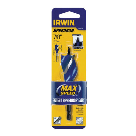 Irwin Speedbor 7/8 in. X 4 in. L Carbon Steel Wood Boring Bit Quick-Change Hex Shank 1 pc