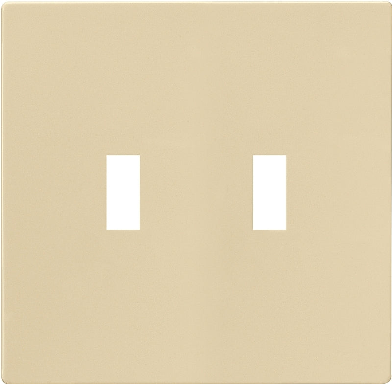 Eaton Wiring Devices PJS2V Wallplate, Mid-Size, 4-7/8 in L, 4.94 in W, 2-Gang, Polycarbonate, Ivory, High-Gloss