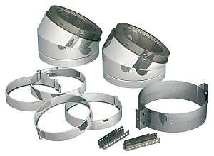 Selkirk 208211 Type HT Insulated Elbow Kit, Includes: (2) 30 deg Elbows, (2) Locking Bands