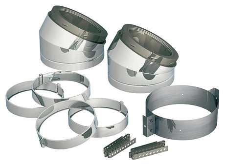 Selkirk 208211 Type HT Insulated Elbow Kit, Includes: (2) 30 deg Elbows, (2) Locking Bands