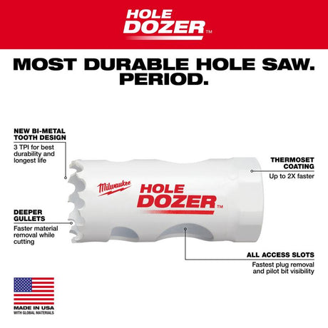Milwaukee Hole Dozer 11/16 in. Bi-Metal Hole Saw 1 pk