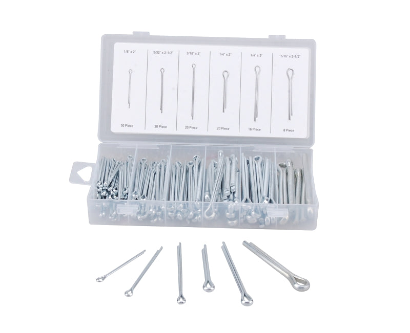 ProSource 61205 Cotter Pin Assortment, Carbon Steel, Zinc, 144-Piece