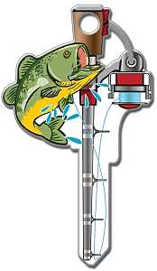 Lucky Line Key Shapes Series B117S Key Blank, Fishing Pole, Brass, Enamel-Coated, For: Schlage Locks, Pack of 5