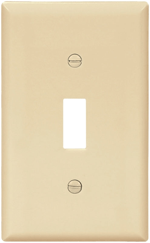 Eaton Wiring Devices BP5134V Wallplate, Standard-Size, 4-1/2 in L, 2-3/4 in W, 1-Gang, Nylon, Ivory, High-Gloss, Pack of 5