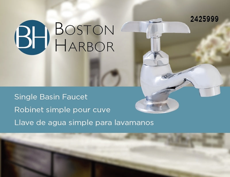 Boston Harbor LB61 Lavatory Faucet, 1-Handle, Brass, Chrome Plated