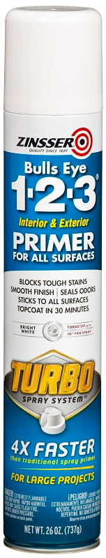 Zinsser 343746 Turbo Primer, White, 26 oz, Pack of 6