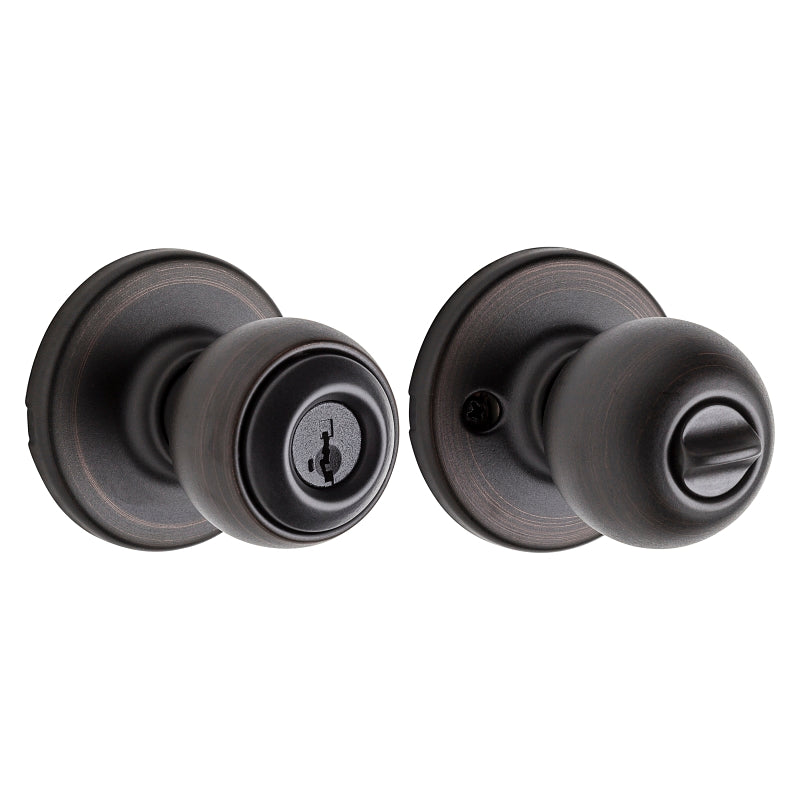 Kwikset 400P 11P RCAL Entry Knob, Venetian Bronze, KW1 Keyway, 3 Grade, Universal Hand
