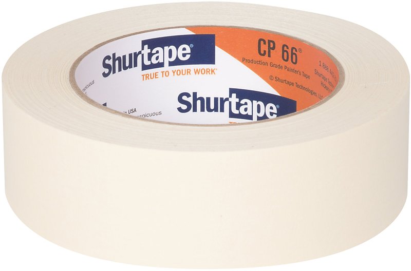 Shurtape CP 66 102803 Masking Tape, 60 yd L, 1.41 in W, 5.2 mil Thick, Crepe Paper Backing, Natural