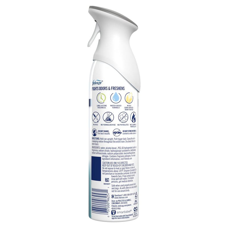febreze 3077219924 Air Freshener, 8.1 oz Aerosol Can, Crisp Clean, Pack of 6