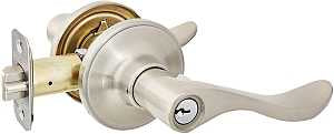 Schlage J Series J54VSEV619 Entry Lever, Mechanical Lock, Satin Nickel, Metal, Residential, 7/8 in Housing Dia, 3 Grade