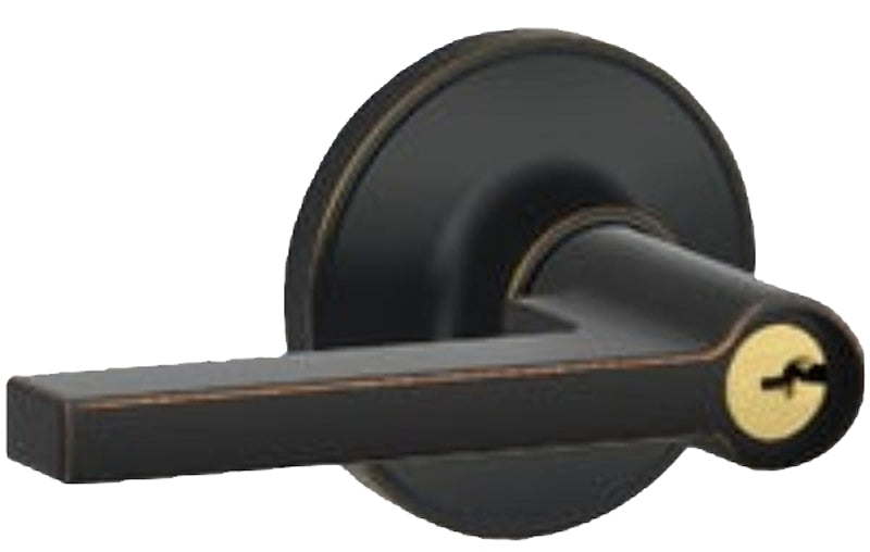Schlage J Series J54 SOL 716 Entry Lever, Mechanical Lock, Aged Bronze, 1-Cylinder, Metal, Residential, 3 Grade