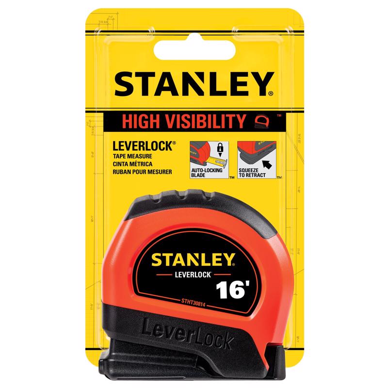 Stanley LeverLock 16 ft. L X 0.75 in. W Compact Tape Measure 1 pk