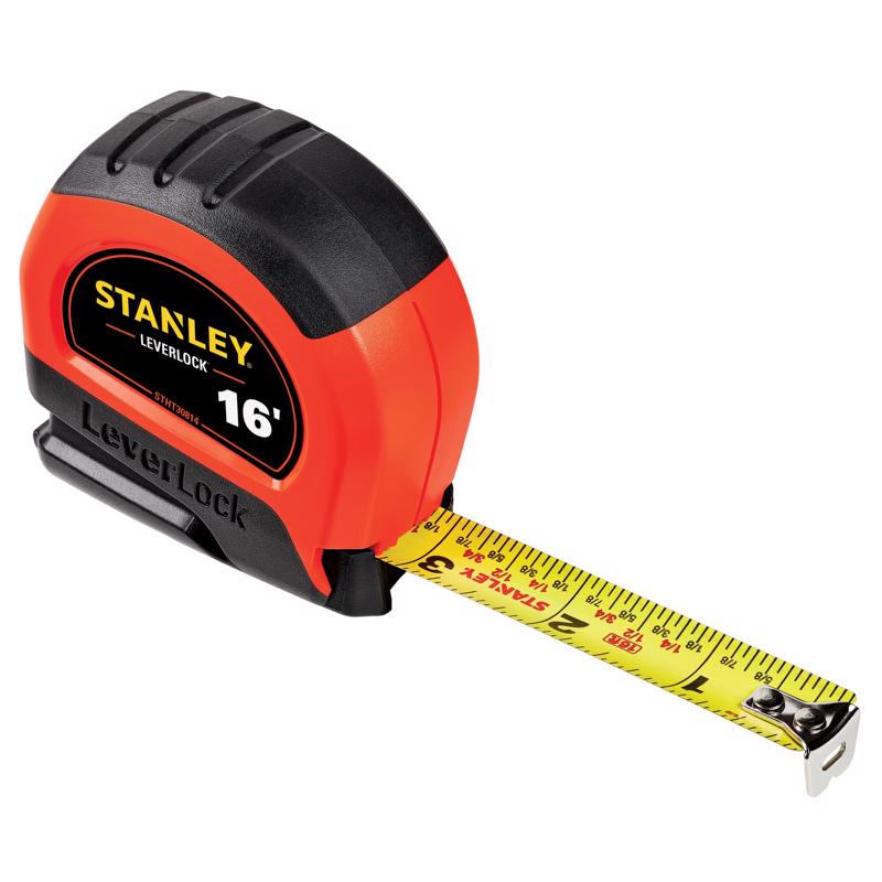 Stanley LeverLock 16 ft. L X 0.75 in. W Compact Tape Measure 1 pk