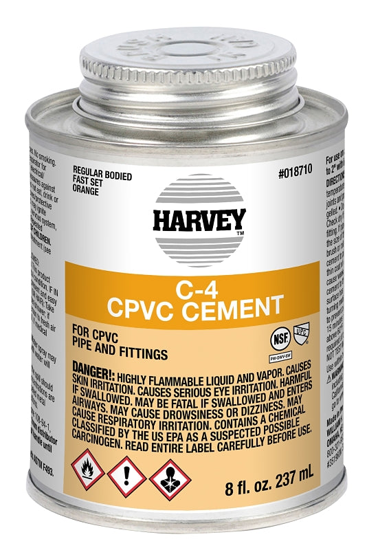 Harvey C-4 Series 18710-24 Regular-Bodied Cement, 8 oz Can, Liquid, Orange