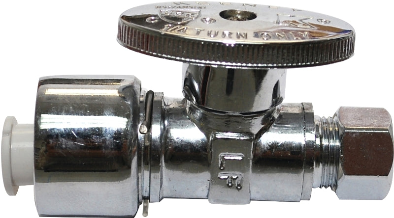 Plumb Pak PP2068POLFBG Stop Valve, 5/8 x 3/8 in Connection, Compression, 125 psi Pressure, Brass Body