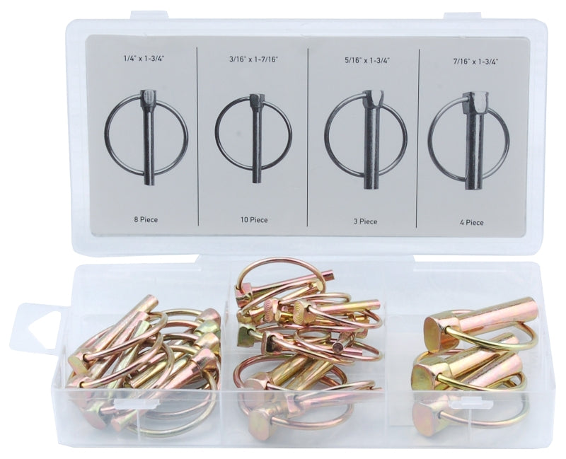 ProSource 61213 Lynch Pin Assortment, Steel, Zinc, 25-Piece