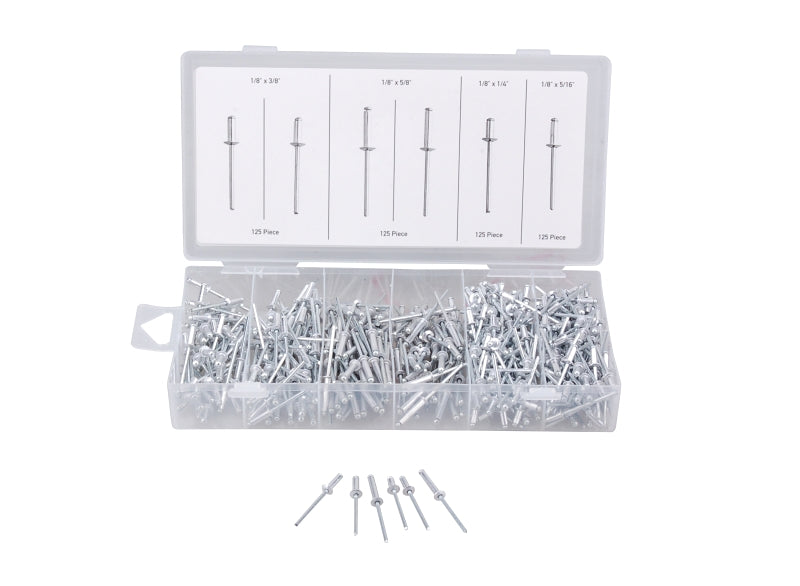 ProSource 61400 Rivet Assortment, Aluminum/Steel, Zinc, 500-Piece