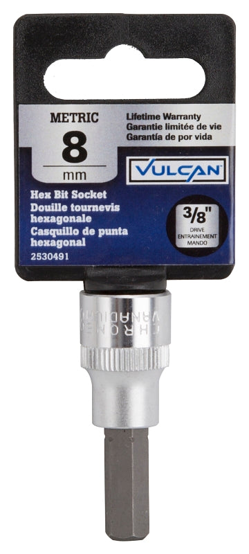 Vulcan 3506007521 Hex Bit Socket, Chrome, 1-7/8 in OAL