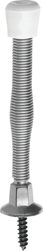 National Hardware 830112 Door Stop, 5 in W, 3 in Projection, Steel, Satin Nickel