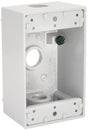Hubbell 5320-1 Weatherproof Box, 18.3 cu-in, 3-Outlet, 1-Gang, Aluminum, White