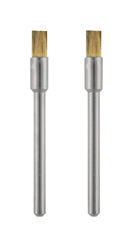 Dremel 537-02 Brush, 1/8 in Dia, 1/8 in Arbor/Shank, Brass Bristle