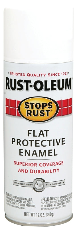 Rust-Oleum 7790830 Rust Preventative Spray Paint, 12 oz Can, 6 to 10 sq-ft Coverage Area, Oil Base, Flat, White