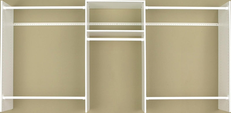 Easy Track RB1448 Basic Starter Closet, 48 to 96 in W, 2-Shelf