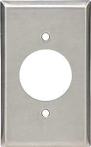WALL PLATE RND HOLE 1G SS 1PK