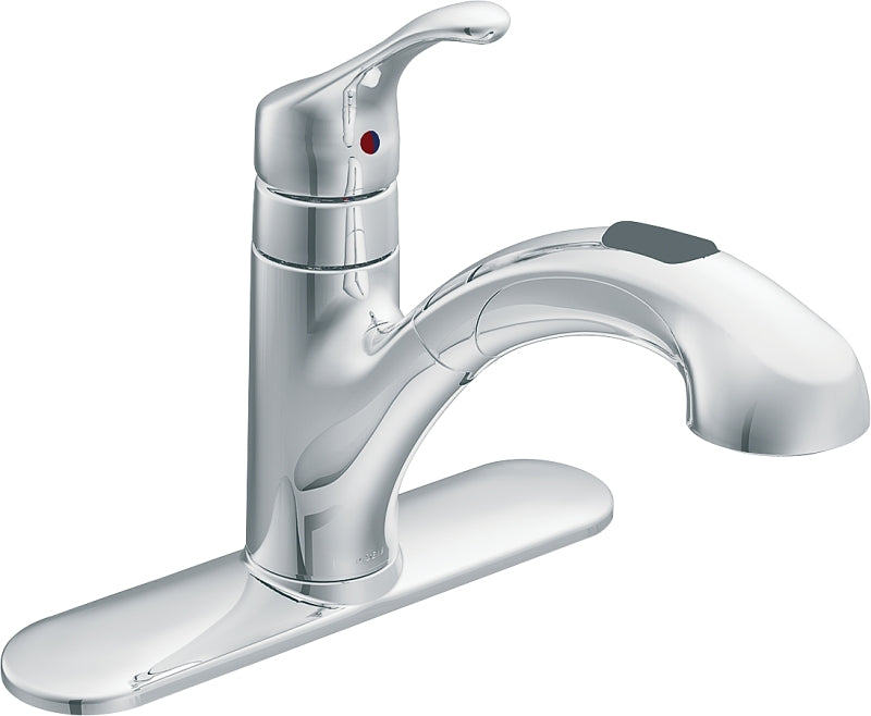 Moen Renzo Glacier CA87316C Kitchen Faucet, 1.5 gpm, 1-Handle, Stainless Steel, Chrome Plated, Deck Mounting