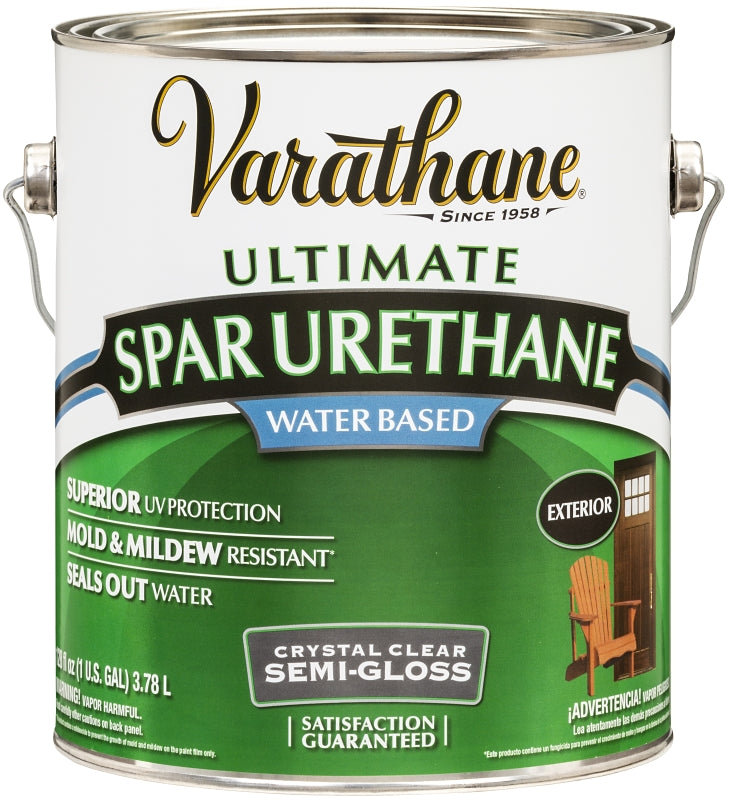 Varathane Ultimate Series 250131 Water-Based Polyurethane Floor Finish, Semi-Gloss, Liquid, Crystal Clear, 1 gal, Can, Pack of 2