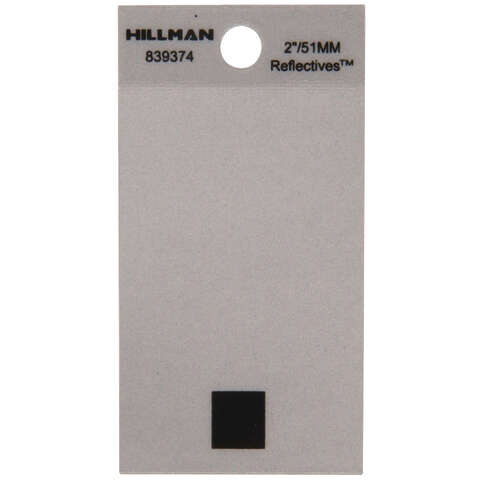 HILLMAN 2 in. Reflective Black Vinyl Self-Adhesive Special Character Period 1 pc, Pack of 6