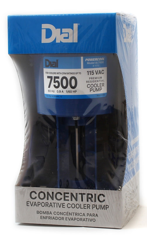 Dial 1175 Premium Pump, 0.166 hp, 1-Phase, 0.9 A, 115 V, 7500 cfm