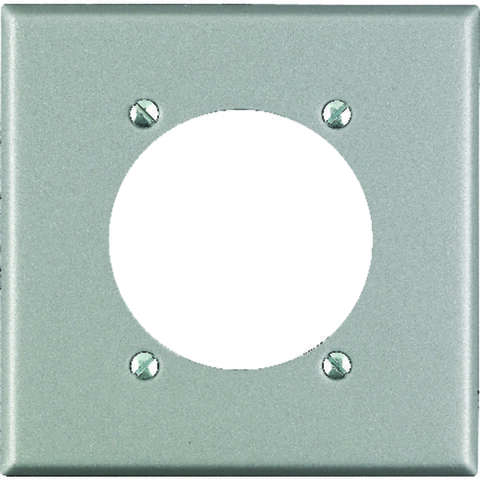 Leviton Silver 2 gang Stainless Steel Single Outlet Wall Plate 1 pk