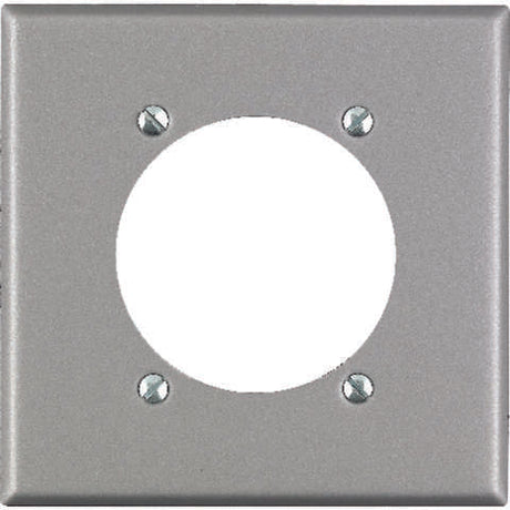 Leviton Silver 2 gang Stainless Steel Single Outlet Wall Plate 1 pk