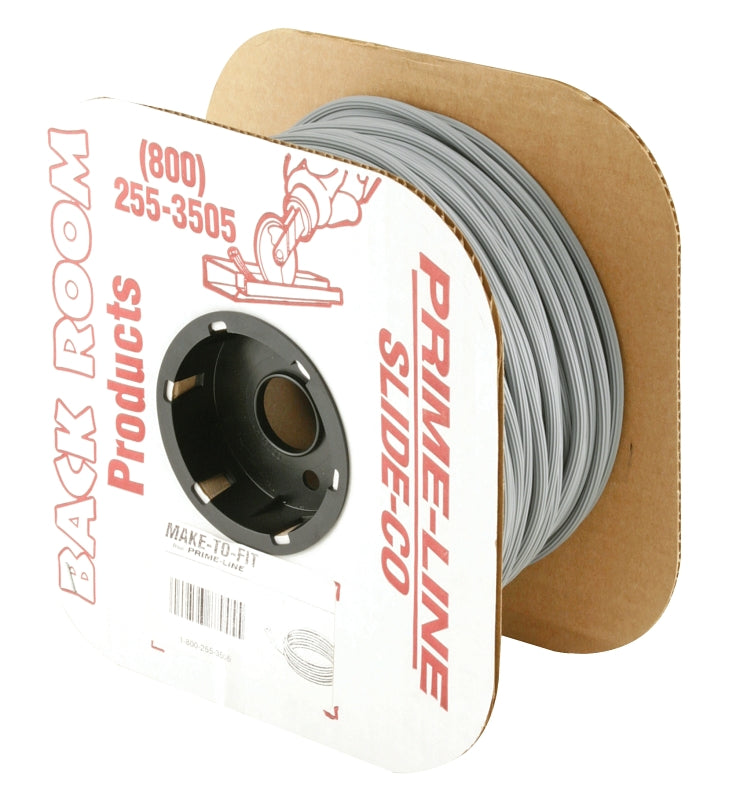 Make-2-Fit P 7650 Screen Retainer Spline, 0.120 in D, 500 ft L, Vinyl, Gray, Round
