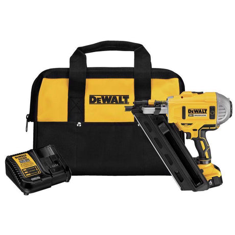DEWALT DCN692M1 Nailer Kit, Battery Included, 20 V, 4 Ah, 55 Magazine, 30 deg Collation, Strip Collation, Nail Fastener