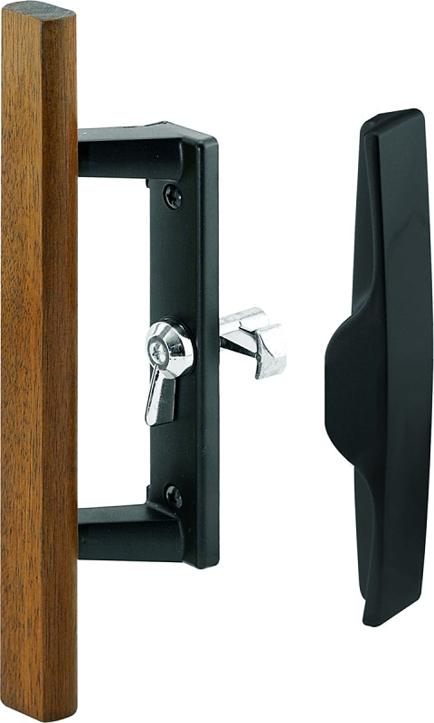 Prime-Line C 1107 Handleset, Aluminum/Wood, For: 1 in THK Glass Sliding Doors