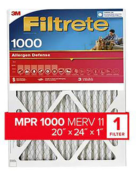 FILTER AIR ALRGN DFN 20X24X1IN, Pack of 4
