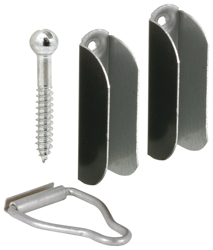 Make-2-Fit PL 8102 Top Hanger and Bottom Latch, Aluminum, Bronze, For: 3/8 in Screen Frame